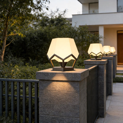 Pillar Top Solar Lights Waterproof Garden Gate Light