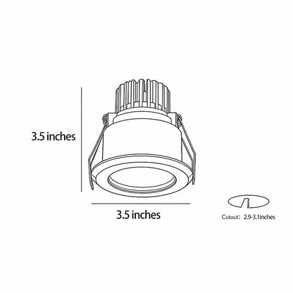 2 PCS Recessed Ceiling Spotlights Modern Waterproof Light