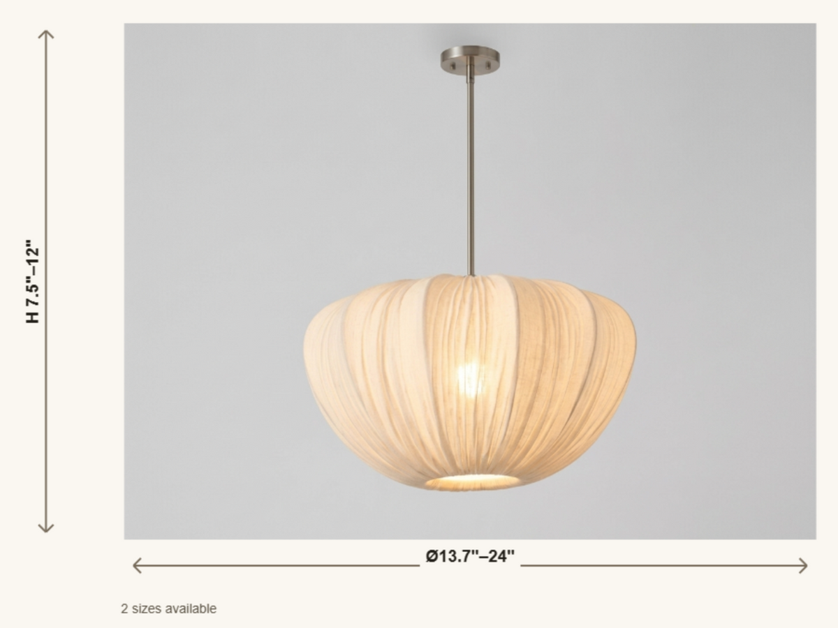 Dimension drawing — Rhysand Linen Pendant