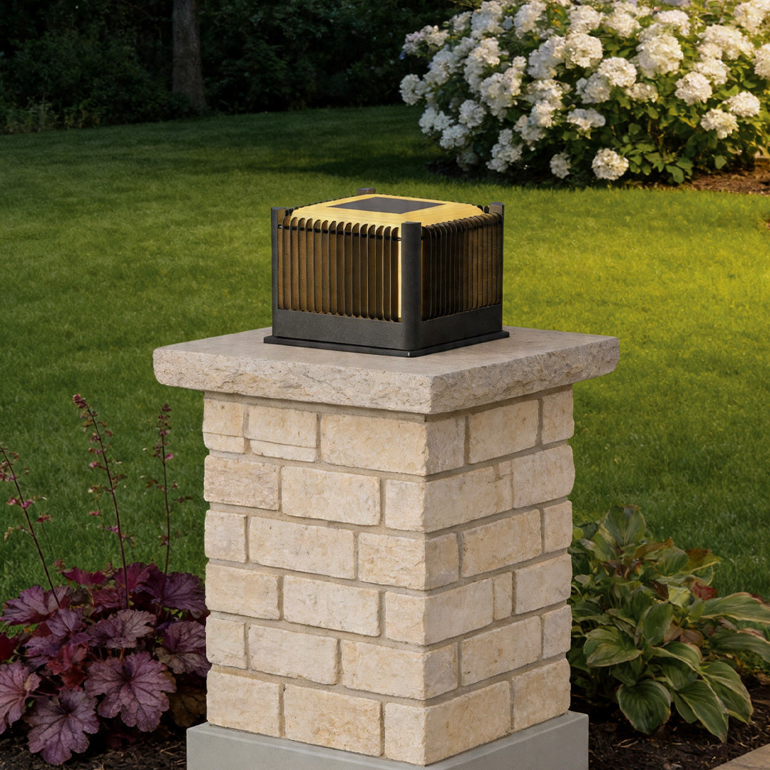Solar Driveway Pillar Lights Waterproof Stainless Steel Light