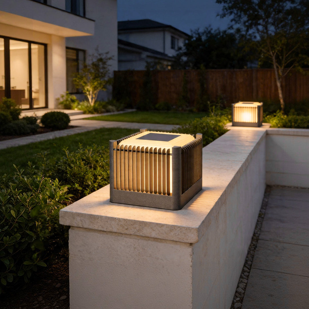 Solar Driveway Pillar Lights Waterproof Stainless Steel Light