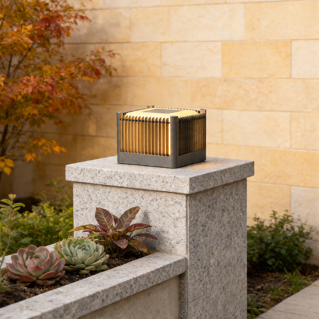 Solar Driveway Pillar Lights Waterproof Stainless Steel Light