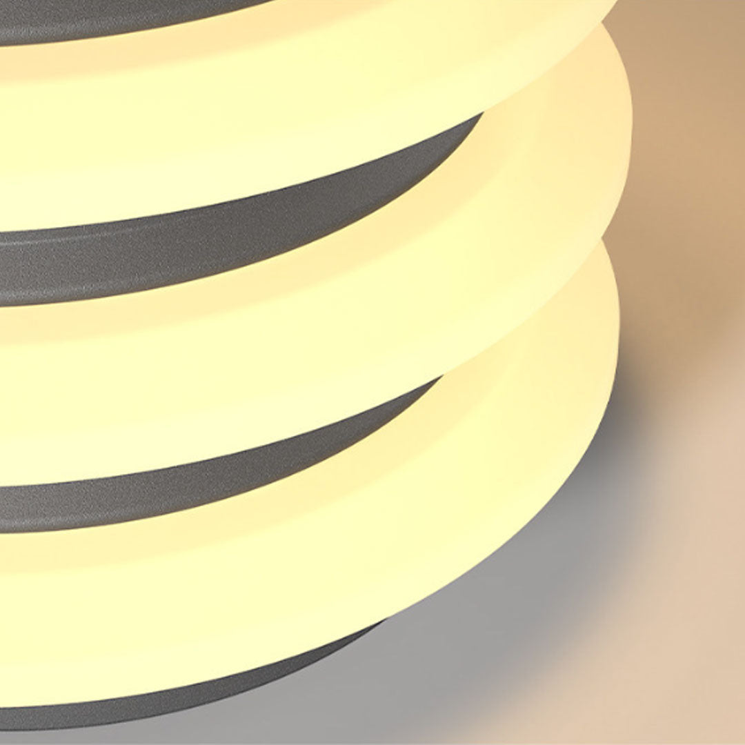 Solar Garden Pillar Lights Modern Round Outdoor Waterproof Light