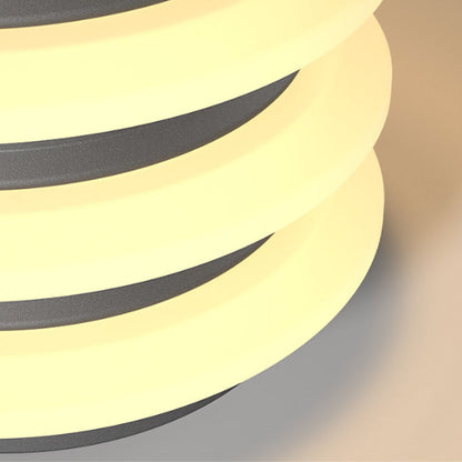 Solar Garden Pillar Lights Modern Round Outdoor Waterproof Light
