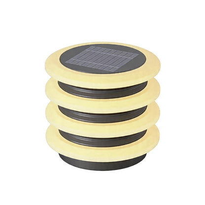 Solar Garden Pillar Lights Modern Round Outdoor Waterproof Light
