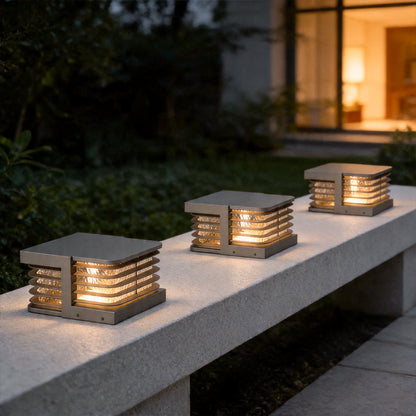 Solar Gate Pillar Lights Modern Outdoor Waterproof Light