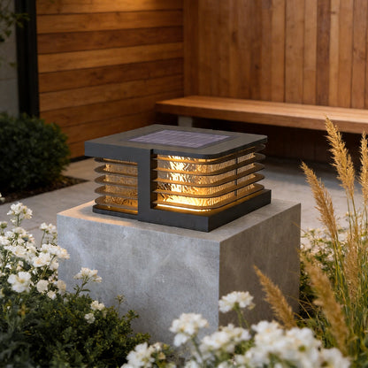Solar Gate Pillar Lights Modern Outdoor Waterproof Light