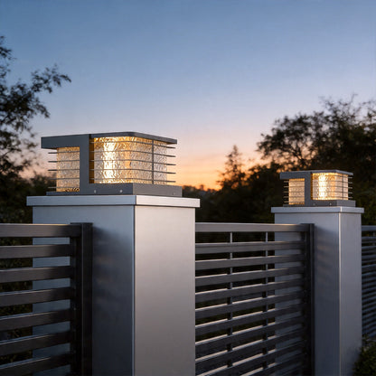 Solar Gate Pillar Lights Modern Outdoor Waterproof Light