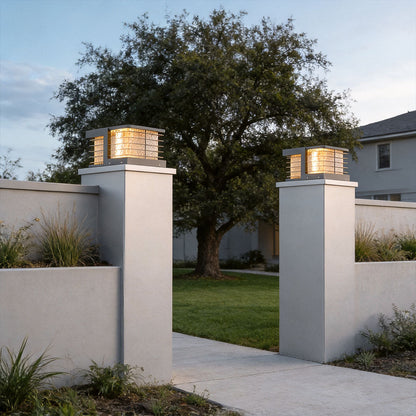Solar Gate Pillar Lights Modern Outdoor Waterproof Light