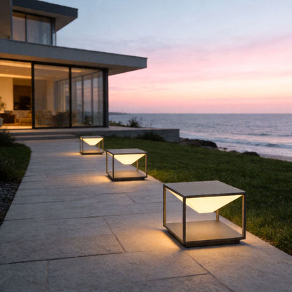 Solar Pillar Light Outdoor Modern Waterproof Garden Light
