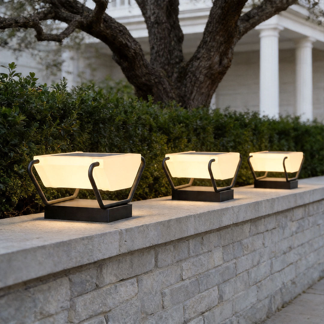Solar Pillar Lighting Modern Waterproof Garden Gate Light