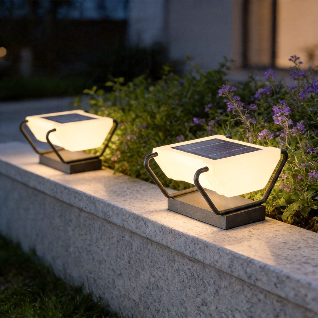 Solar Pillar Lighting Modern Waterproof Garden Gate Light