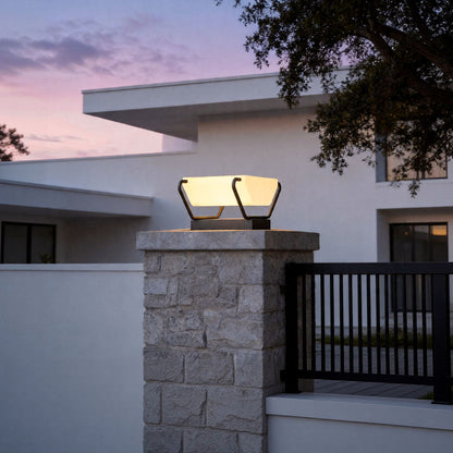 Solar Pillar Lighting Modern Waterproof Garden Gate Light