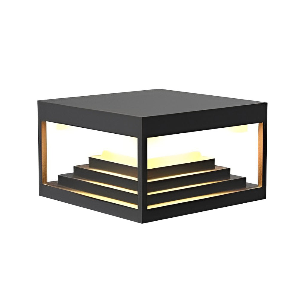 Square Pillar Lights Creative Waterproof Black Modern Light