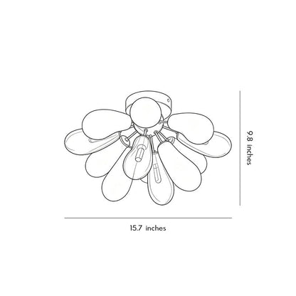 Flush Mount Stained Glass Light Fixtures Artistic Ceiling Light