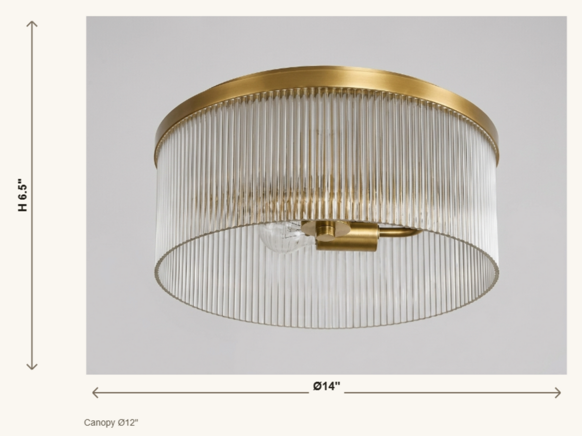 Dimension drawing — Vesper Ribbed Flushmount